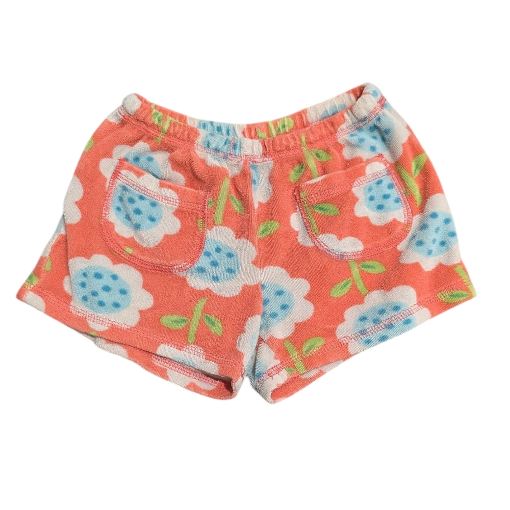 Mini boden 6Y Terry Cloth Towel Shorts Flowers